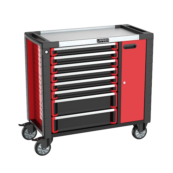 Urrea HD-Series Roller Cabinet, 8 Drawer, Red, Steel, 35 in W x 36 in D x 18 in H HD38M8 - main